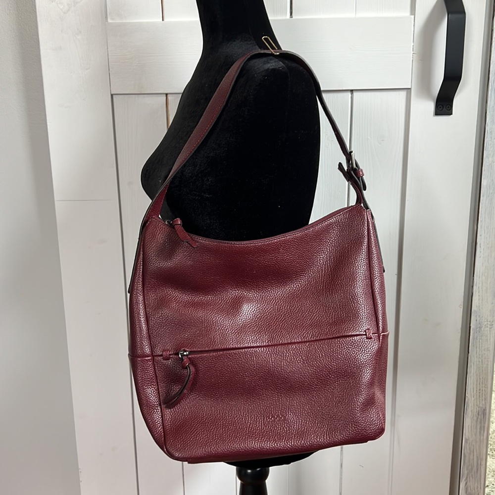 ECCO SP hobo shoulder bag in plum pebbled leather